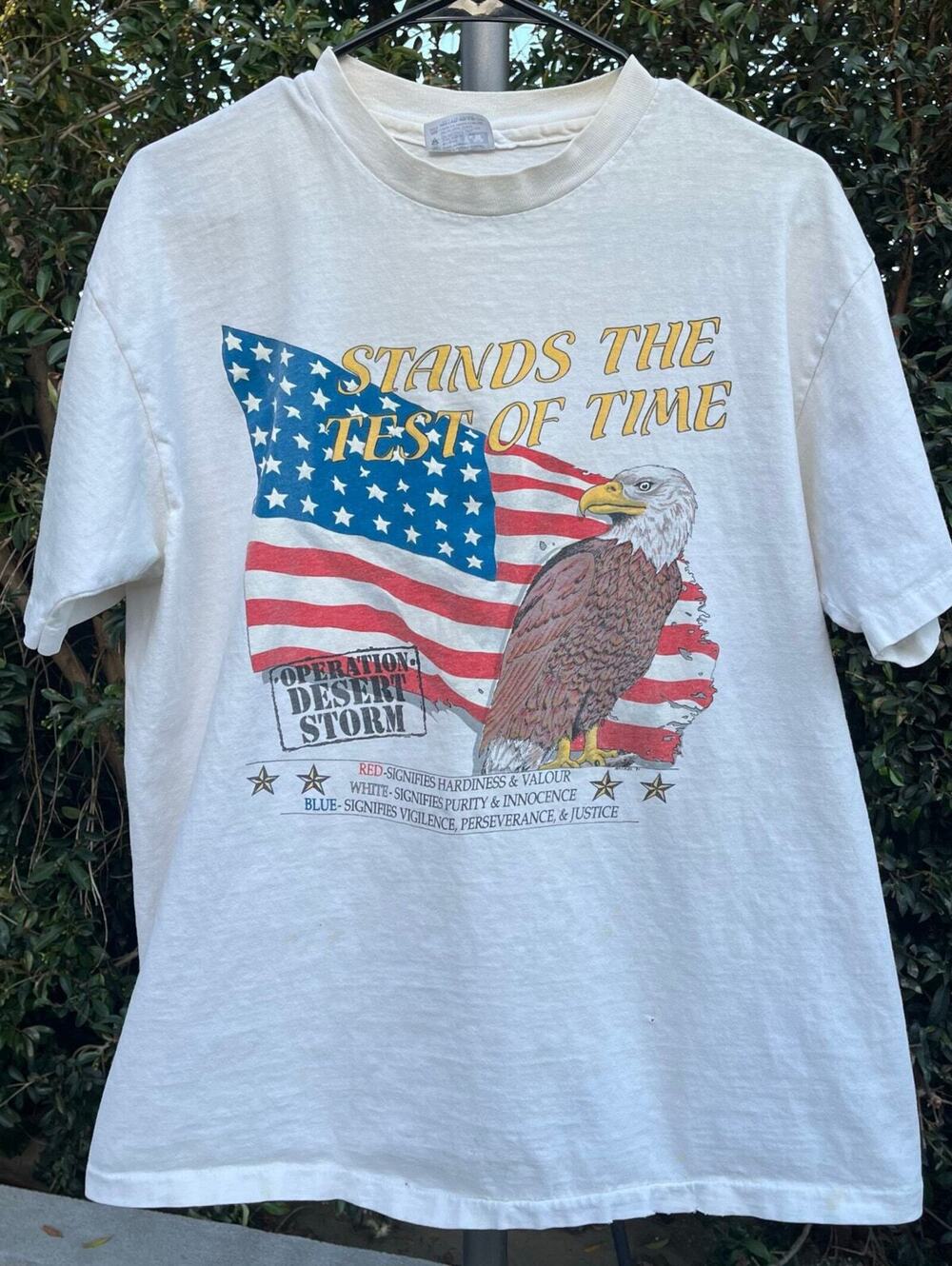 Patriotic Vintage 1990sDestroyed Operation Desert Storm Single Stitch T-Shirt